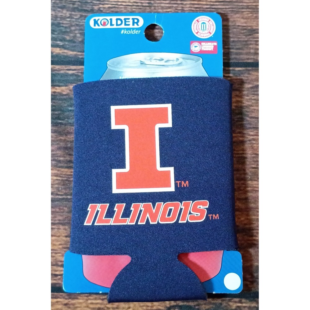 Kolder Illinois Fighting‎ Illini Can Cooler Koozie Navy Blue Orange NCAA